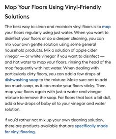 a page describing how to use the app for cleaning and disinfecting floors