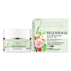 Eveline Cosmetics Bio Regeneracja multiregenerujący krem odżywczy 50ml (P1)Eveline Cosmetics Bio Regeneracja multiregenerujący krem odżywczy 50ml (P1) 5903416012863 Naturalne i wegańskie składniki kremu zadbają o doskonałe odżywienie suchej i bardzo suchej skóry. Organiczny olejek arganowy, bogaty w witaminę E i nienasycone kwasy tłuszczowe widocznie regeneruje, odżywia i nawilża cerę. Biogranat i masło mango działa antyoksydacyjnie, chroni cerę przed negatywnym wpływem środowiska oraz rewitalizuje. Olejek z kamelii japońskiej oraz olejek moringa dba o odpowiednie nawilżenie skóry, odbudowuje i odżywia. Bogaty w witaminy olejek z pestek winogron pomaga skórze odzyskać jędrność i elastyczność. Kwas hialuronowy odpowiednio nawilży i nawodni cerę oraz poprawi jej strukturę.• Skutecznie odżywi Skin Care Moisturizer, Baby Shop, Beauty Skin, Health And Beauty, Mango, Health