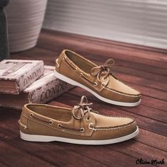 Olivia Mark - Vintage Low-Cut Breathable Leather Loafers for Casual Wear - Boat Shoes Frank Hardy, Sailing Shoes, Vintage Loafers, Equestrian Riding Boots, Mary Jane High Heels, Vintage Cowboy Boots, Leather Boat Shoes, Casual Leather Shoes, Deck Shoes