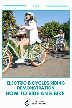 an electric bicycle riding demonstration how to ride an e - bike with the instruction manual