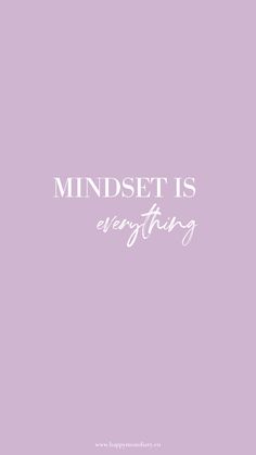 the words mindset is everything are written in white on a purple background with an image of