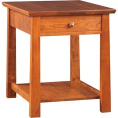 a small wooden table with one drawer