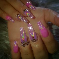 Funky Nail Art, Lipstick Nails, Squoval Nails, Beauty Nails Design, Nail Design Inspiration, Nail Polish Art, Nail Art Designs Videos