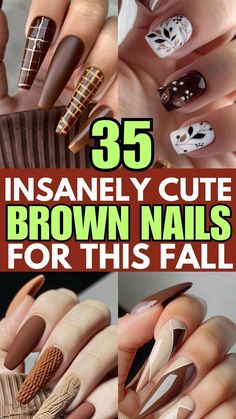 Brown Nails With Chrome, Almond Brown Nails, Cute Brown Nails, Brown Nails Ideas, Brown Chrome Nails, Nails With Chrome, Brown Chrome, Fall Ombre