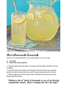 the recipe for this lemonade drink is shown