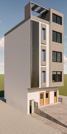 an artist's rendering of a two story building