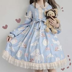 Sleeve Length(cm): FullOrigin: CN(Origin)Type: Lolita DressesGender: WOMENSpecial Use: CostumesMaterial: Polyester Blue Headpiece, Soft Girl Style, Kawaii Fashion Outfits, Cute Princess, Girl Style, Soft Girl