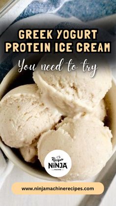 Create a creamy, protein-packed ice cream base with Greek yogurt! Perfect for making your favorite ice cream healthier and more satisfying. Protein Frozen Yogurt Recipe, Ice Cream With Greek Yogurt, Non Dairy Ninja Creami Ice Cream, Ninja Creami Yogurt Ice Cream Recipes, Homemade High Protein Ice Cream, Ninja Creami Protein Ice Cream Recipe Fairlife, Vanilla Protein Ninja Creami, High Protein Low Sugar Ninja Creami Recipes, Strawberry Cottage Cheese Ninja Creami