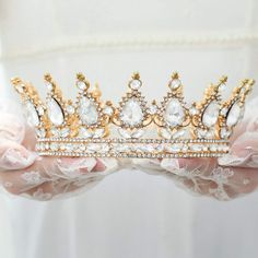 PRICES MAY VARY. Bride Wedding Crown handmade with high quality durable alloy and Sparkly Rhinestone,and Charm Pearl.They are an expression of your beautiful presence and symbolize your person.Easy to wear Queen Weddding Noble Princess Bride Tiara Approx Size suitable for most women bride and bridesmaid Bridesmaids vinatge crown in 8 color,please mind that is not glitter gold,with Unique design, Simply fairytale,they stand out for their extraordinary design and elegant and feminine aesthetics Ro Rose Gold Crown Aesthetic, Pink Quince Crown Big, Princess Tiara Aesthetic Pink, Quinceanera Crowns Gold And Pink, Elegant Gold Crown With Rhinestones, Tiara Headpieces, Women Bride, Bride Tiara, Queen Crown