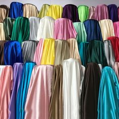 there are many different colors of satin material