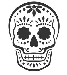 a black and white image of a skull