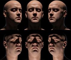 multiple images of the same person's face and head