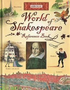 the world of shakespeare's reference book, with pictures of people and buildings in it