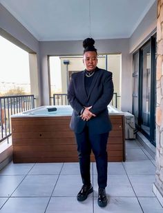 Black lesbian, Suited, all black outfit, South African Black Tie Lesbian Outfit, Stud Suits For Prom, Stud Graduation Outfit, Studs In Suits For Prom, Black Stem Lesbian Style, Demigirl Fashion, Stud Outfits Female Formal, Stud Prom Outfit, Tomboy Wedding Dress