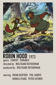 an advertisement for robin hood from the animated movie