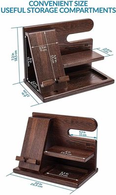 an open wooden box with measurements on the side and inside, showing how to use it