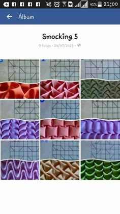 the screenshot shows different colors of fabric