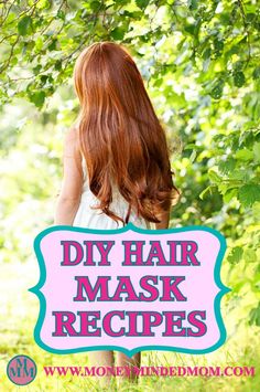 DIY Hair Mask Recipes Home Hair Mask, Home Hair, Hair Diy, Hair Masks, Healthier Hair