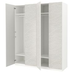 PAX / MISTUDDEN agencement armoire-penderie, blanc/gris à motifs, 200x60x236 cm. Garantie 10 ans gratuite. Renseignements complets dans notre livret de garantie. Adaptez facilement cet agencement à vos besoins et à vos goût à l'aide du planificateur PAX. Le motif de cette porte donne au rangement modulaire PAX son aspect doux et personnel. Pieds réglables assurant la stabilité même sur sols irréguliers. Charnières avec amortisseur intégré pour fermeture des portes en douceur et sans bruit. Avec Pax Planner, Armoire Pax, Wardrobe Hinges, Ikea Food, Pax Wardrobe, Kids Flooring, Wardrobe Furniture, Ikea Pax, Organic Pattern