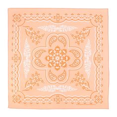 an orange and white bandanna on a white background