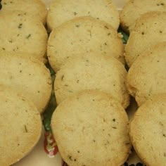 some cookies are sitting on a plate and ready to be eaten