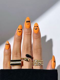 #HalloweenPin24 October Nails Fall, Pumpkin Designs, Nails Fall, Pumpkin Design