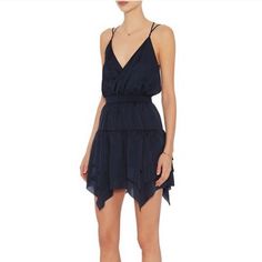 Size 34, Great Condition, Absolutely Love This Dress, It’s Just A Bit Too Big On Me, Great Going Out Dress Or Event. Strappy Navy Blue Frill Dress Purchased From Intermix. Never Worn!! Such Silky Smooth Fabric That Flows As You Move And A Perfect Color! Chic Blue Mini Hem Dress, Blue Flowy Chic Mini Dress, Chic Blue Mini Dress For Casual Wear, Intermix Dress, Going Out Dress, Dark Blue Dress, Frill Dress, Out Dress, Dress Purchase