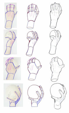 the steps in how to draw gloves