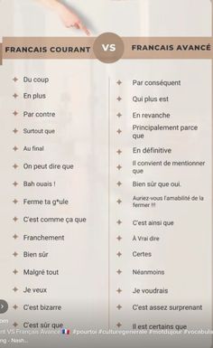 the french words are in different languages