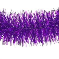 purple tinsel on a white background