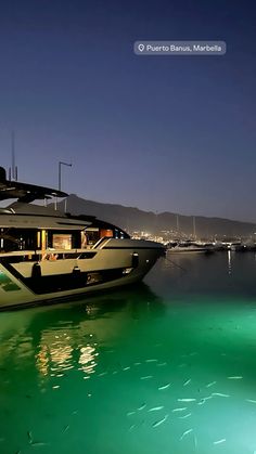 a large boat floating on top of a lake next to a shore covered in green algae