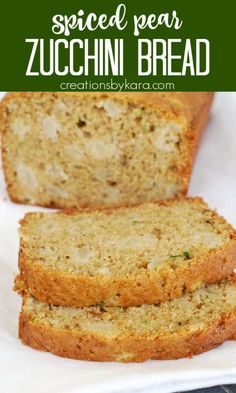 sliced loaf of zucchini bread on a white plate