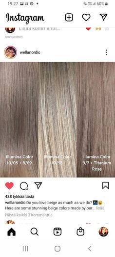 Beige Blonde Wella Formula, Wella Illumina Color Chart, Ash Brown Hair Color Formula, Mushroom Blonde Formula, Wella Illumina Formulas, Ash Blonde Formula