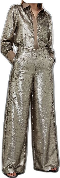 Chic Sparkling Sequin Fabric For Night Out, Trendy Gold Bottoms For Parties, Elegant Summer Bottoms With Contrast Sequin, Metallic Bottoms With Contrast Sequin For Party Season, Spring Party Embellished Pants, Embellished Trousers For Party, Glamorous Embellished Bottoms For Evening, Embellished Bottoms For Evening And Party Season, Metallic Sequin Disco Pants