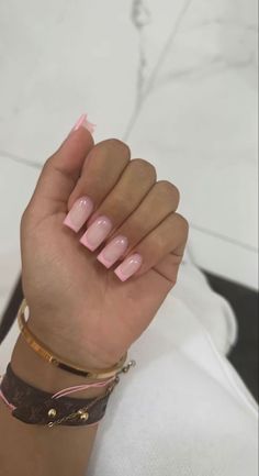 Ongles Rose Pastel, Milky Pink Nails, Soft Dreamy Aesthetic, Kutek Disney, Milky Pink, Dreamy Aesthetic, Basic Nails, French Tip Acrylic Nails, Casual Nails