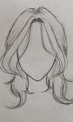 a drawing of a woman's head with long hair