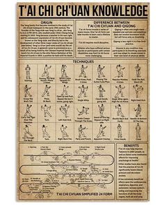 an old poster with instructions on how to do tai chi chuan