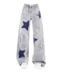 Dr Mundo, Cute Pants, Star Jeans, Baggy Pants, Embroidered Jeans, Really Cute Outfits, Blue Star, Dream Clothes, Baggy Jeans