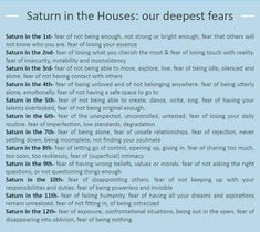 the poem saturn in the house our deepest fears