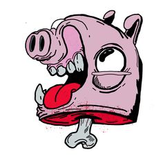 an image of a cartoon pig on a pillow