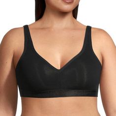 Built to give you medium support, this women's Ambrielle bra is unlined and wire free for a comfortable fit. It's made from smooth stretch-cotton with adjustable shoulder straps and back hook-and-eye fastenings.Bra Type: Unlined, Wireless, Full CoverageFeatures: Stretch Fabric, Adjustable StrapsClosure Type: Back Closure, Hook & EyeSupport: Medium SupportFiber Content: 83% Cotton, 17% SpandexFabric Description: MicrofiberLining Material: Cotton, SpandexCare: Hand Wash, Line DryMaterial: CottonCo Cotton Bra, Coverage Bras, Support Bra, Cotton Bras, Full Coverage Bra, Bra Types, Support Bras, Full Figured, Fashion Styles