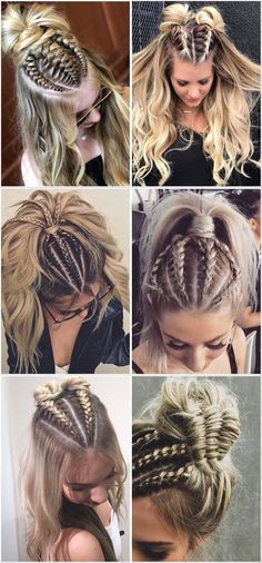 Everyday Braids, Braided Top Knots, Bridal Hair Inspiration, Viking Hair, Hairstyles Braided, Cool Braid Hairstyles, Braided Hairstyles For Wedding