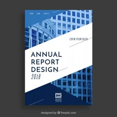 the annual report cover is shown in blue and white with an abstract design on it