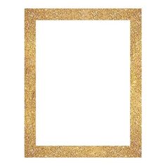 a gold glitter frame on a white background