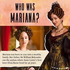 a woman with curly hair wearing a dress and holding a sign that says who was marinana?