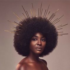 Sunburst Crown, The Body Shop At Home, American Makeup, African American Makeup, Body Shop At Home, Halo Crown, American Hairstyles, Photoshoot Themes