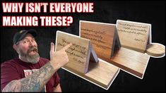 a man is holding up two pieces of wood and pointing to it with the words, why isn't everyone making these?