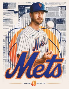 the new york mets baseball player is depicted in this poster