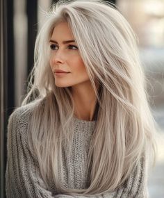 🎭 Pristine Long Haircuts Long Hairstyles for Women Over 60 | Life-Changing Artform 🦋💝 Long Hair Older Women, Long Hairstyles For Women, Haircuts Long, Grey Hair Don't Care, Perfect Blonde Hair, Silver Haired Beauties, Grey Hair Transformation, Grey White Hair, Long Haircuts