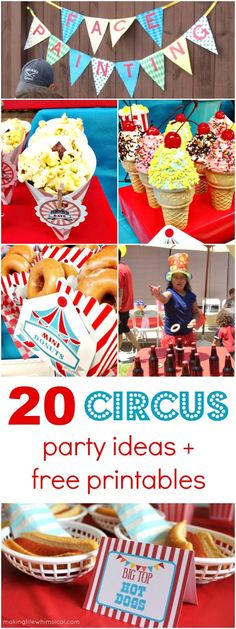 circus birthday party ideas and free printables